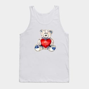 teddy bear with heart i love you Tank Top